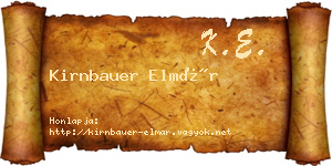 Kirnbauer Elmár névjegykártya